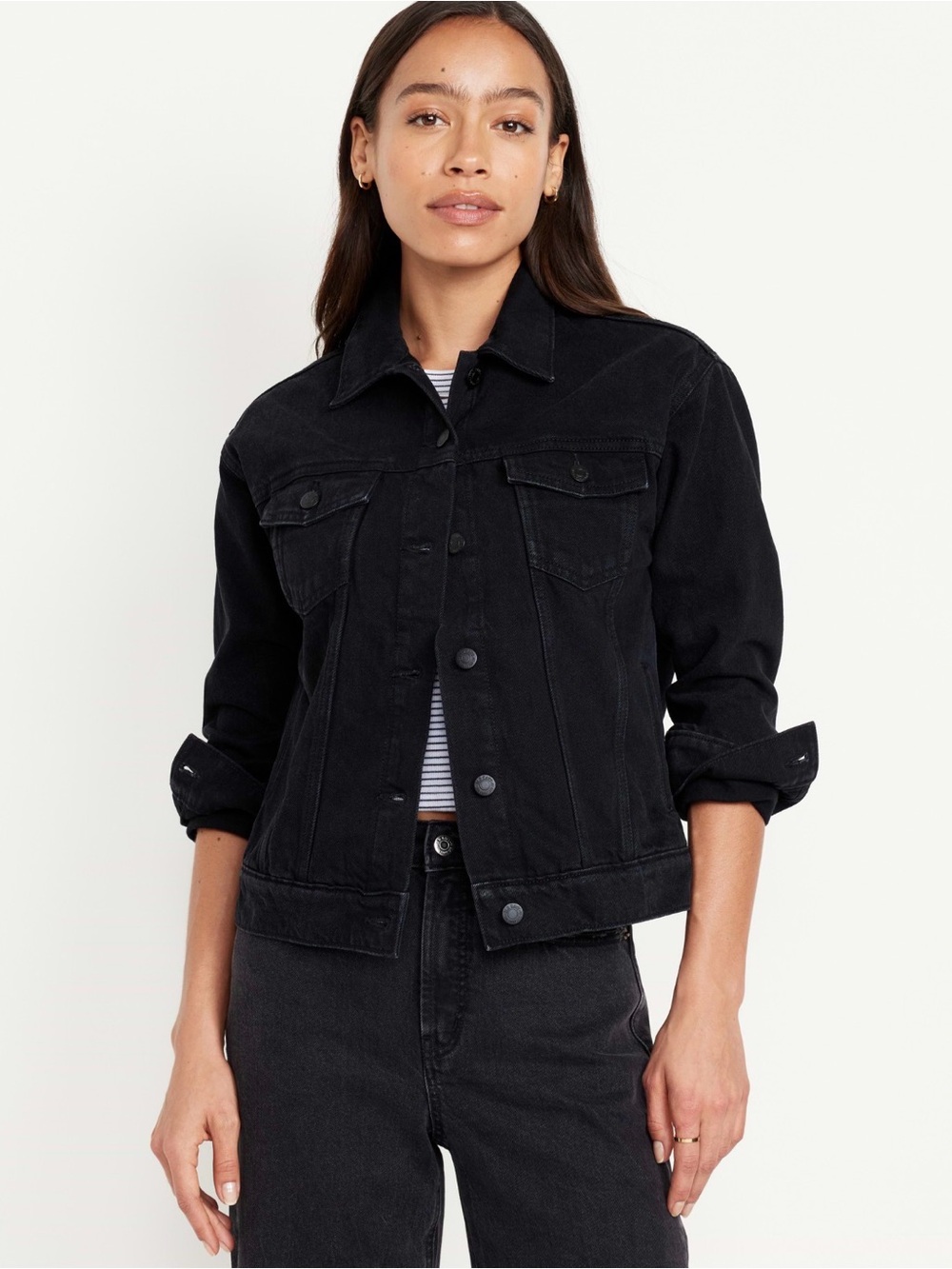 OLD NAVY - Classic Women’s Washed Black Jean Jacket